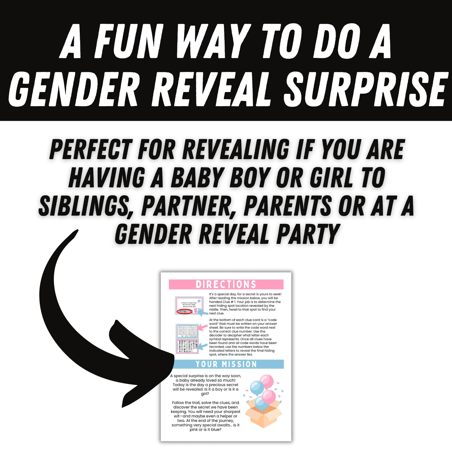 gender reveal scavenger hunt.