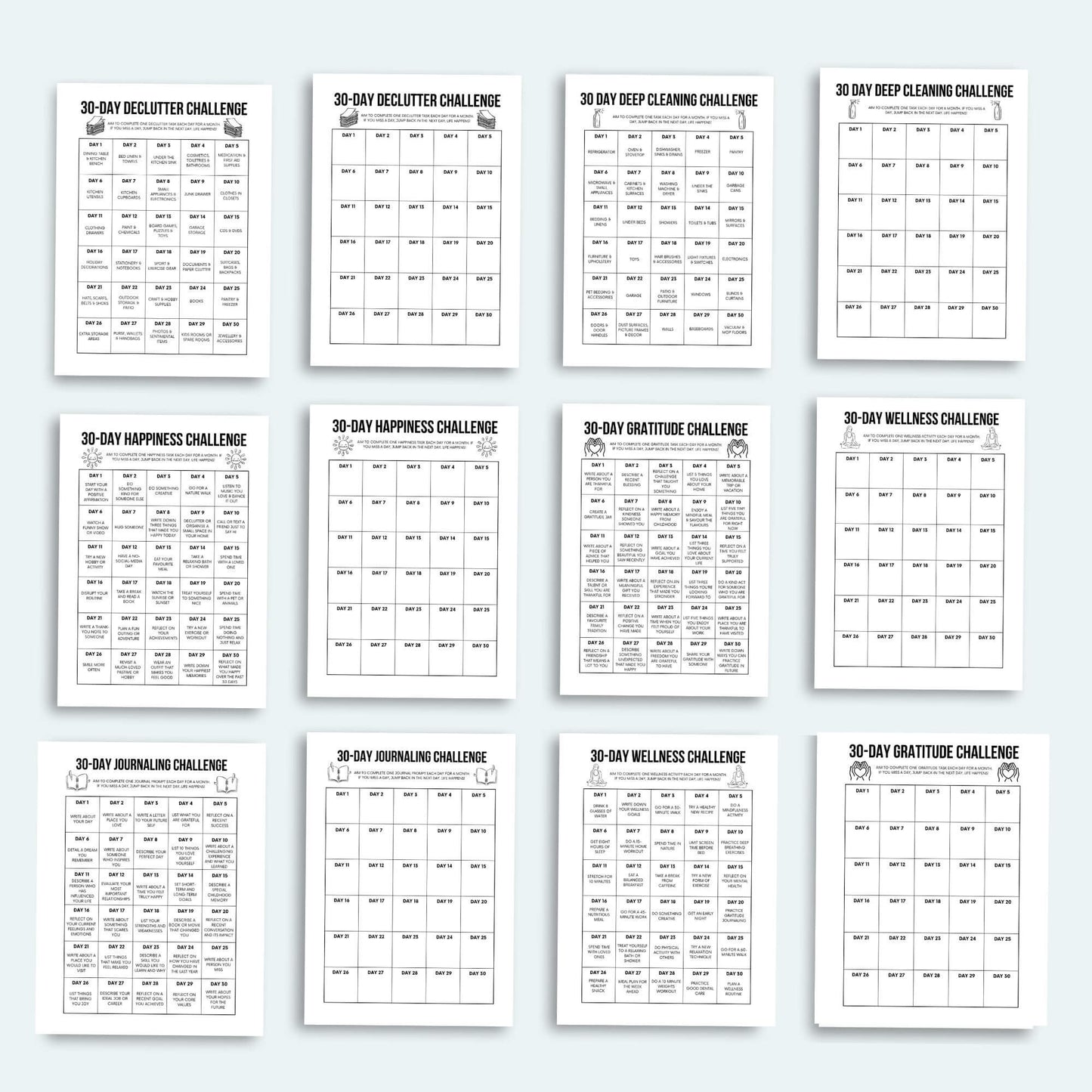 Printable 30-Day Challenge Bundle