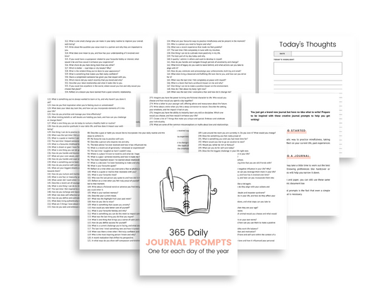 365 Daily Journal Prompts With Journal Pages - Simplify Create Inspire