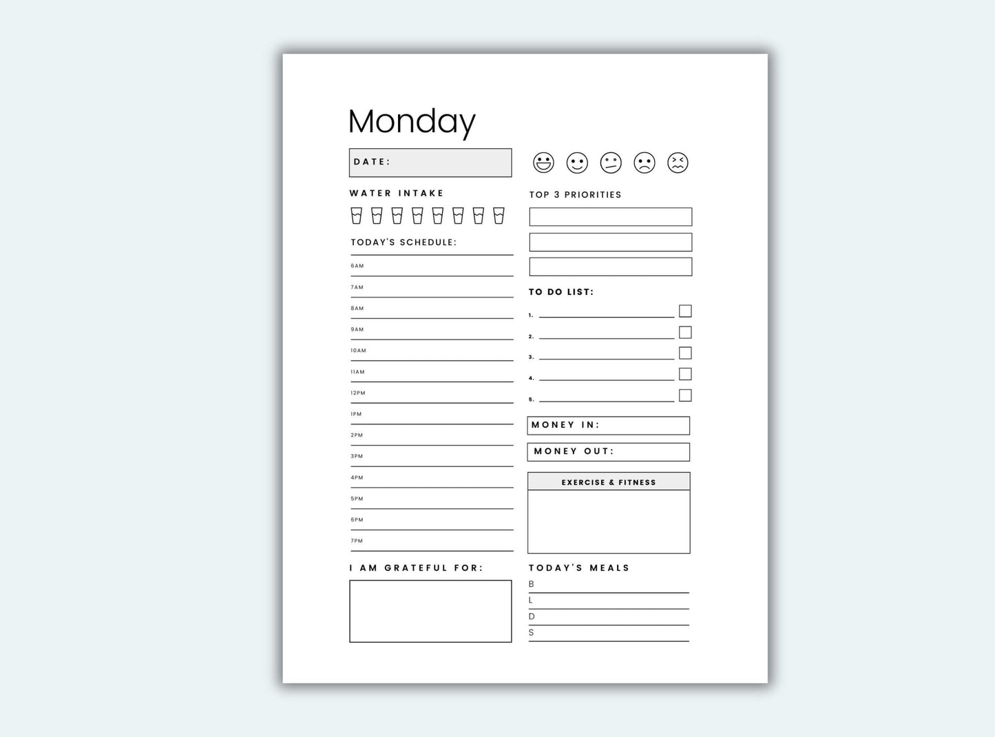 daily planner pages