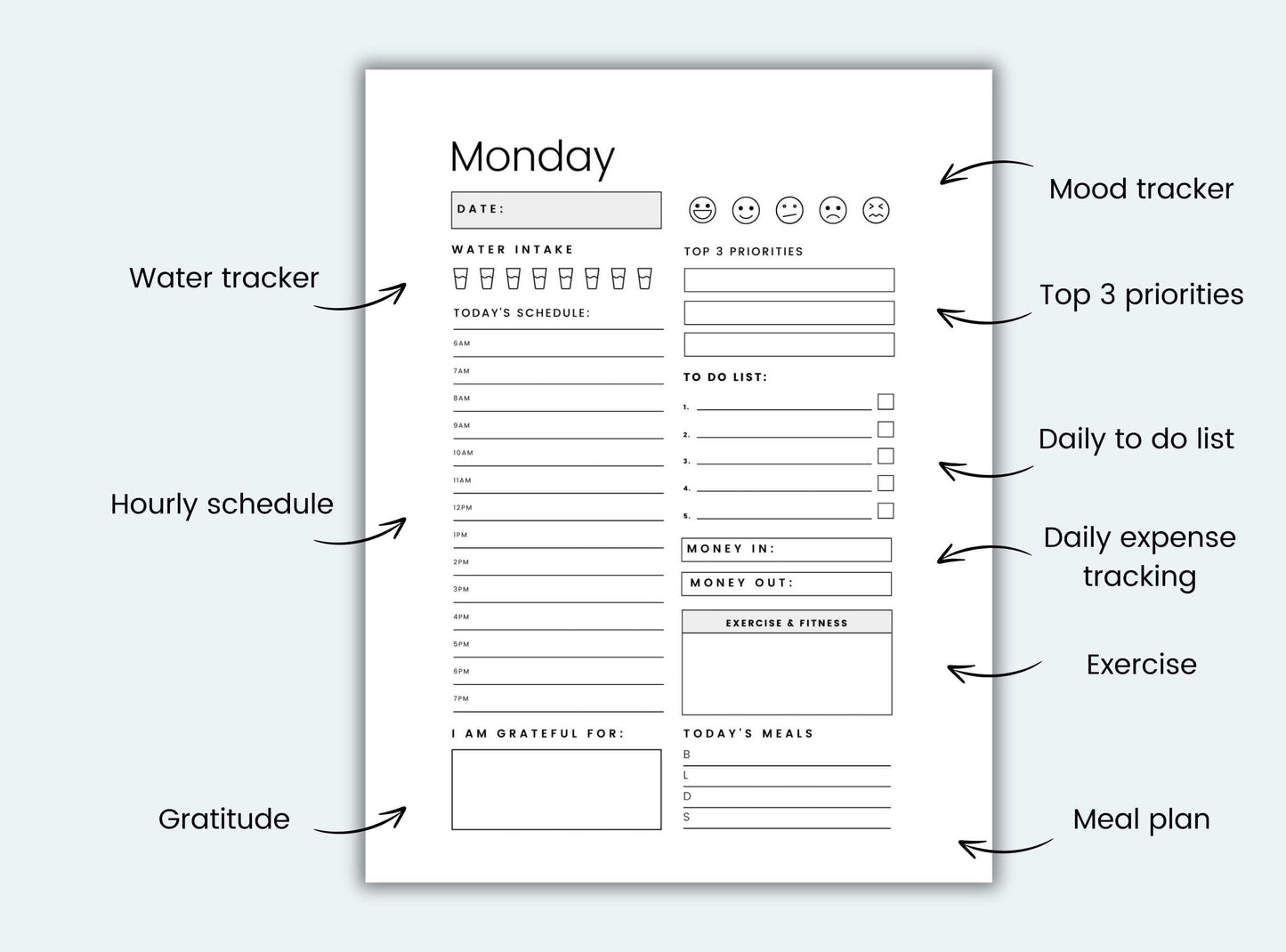 daily planner pages