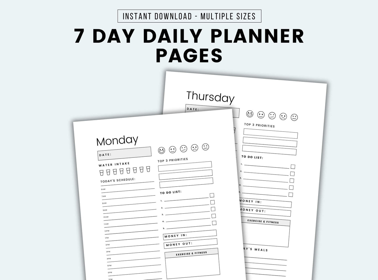 daily planner pages