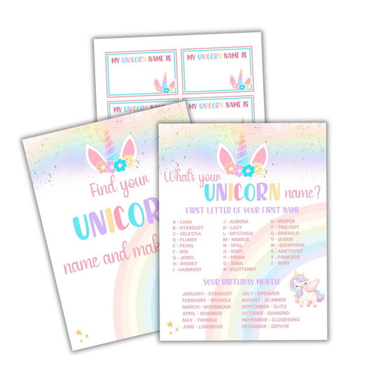 Printable What's Your Unicorn Name