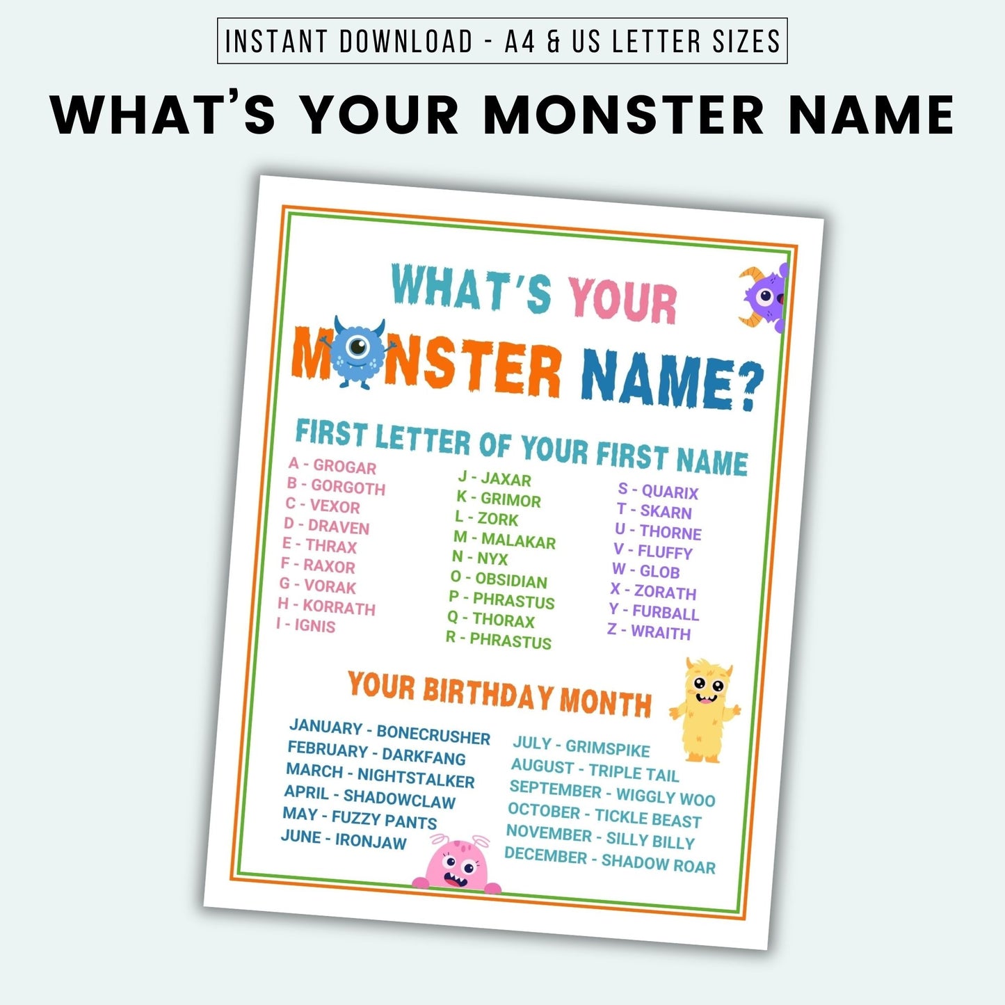What's Your Monster Name