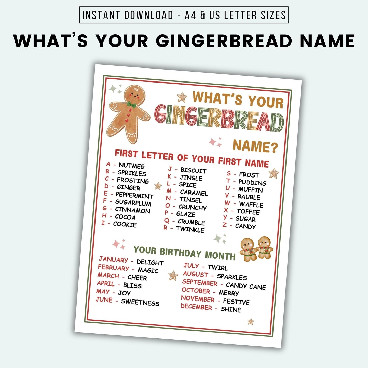 What's Your Gingerbread Name