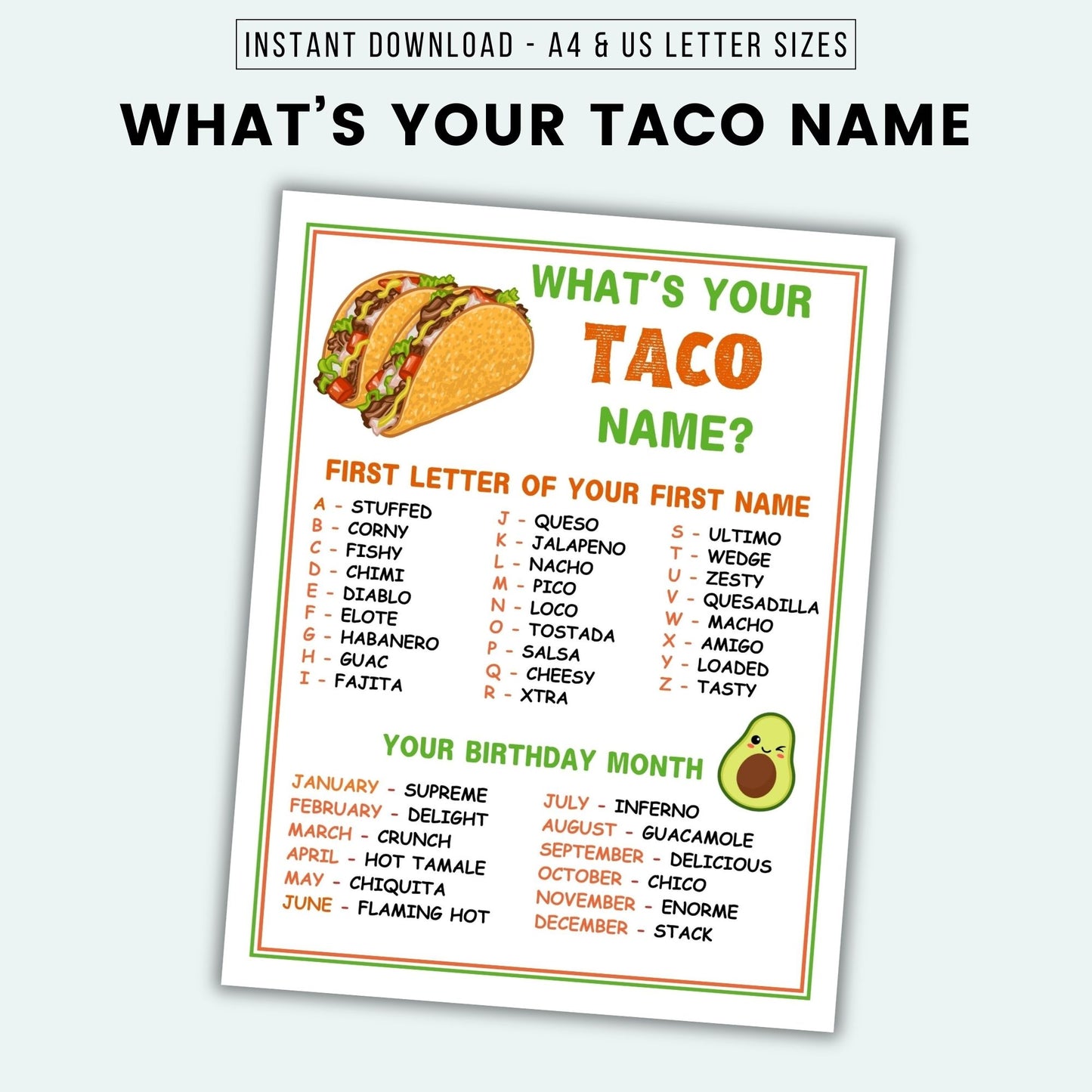 What's Your Taco Name