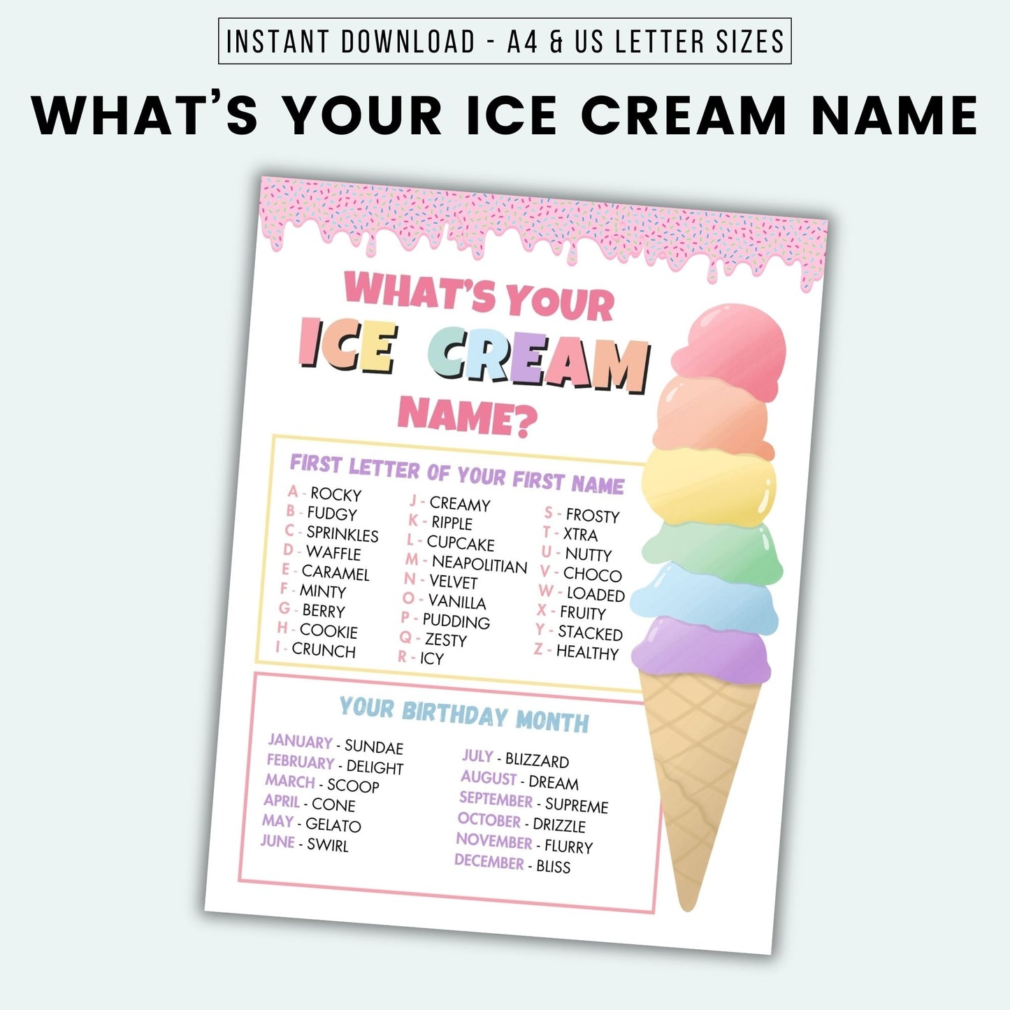 What's Your Ice Cream Name