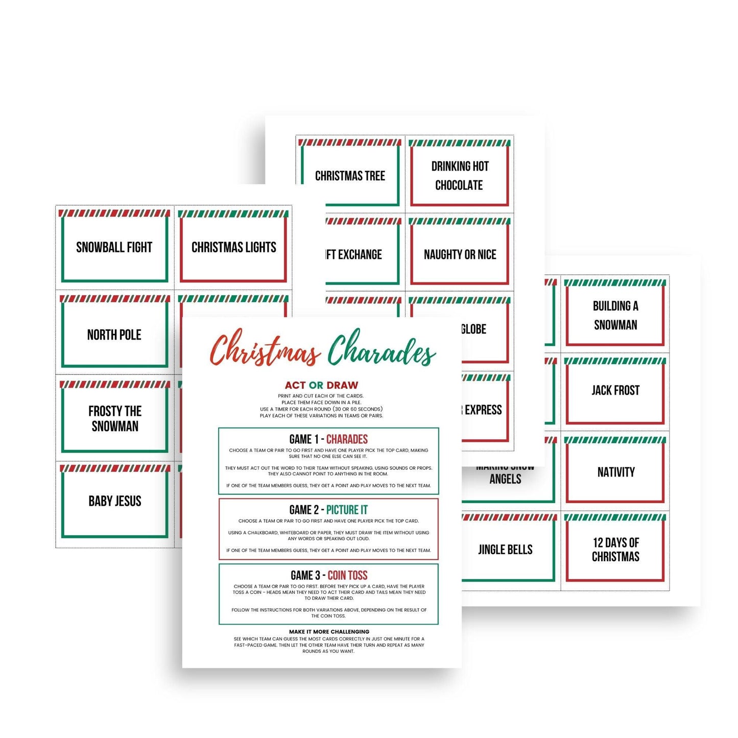Christmas Charades Cards - Simplify Create Inspire