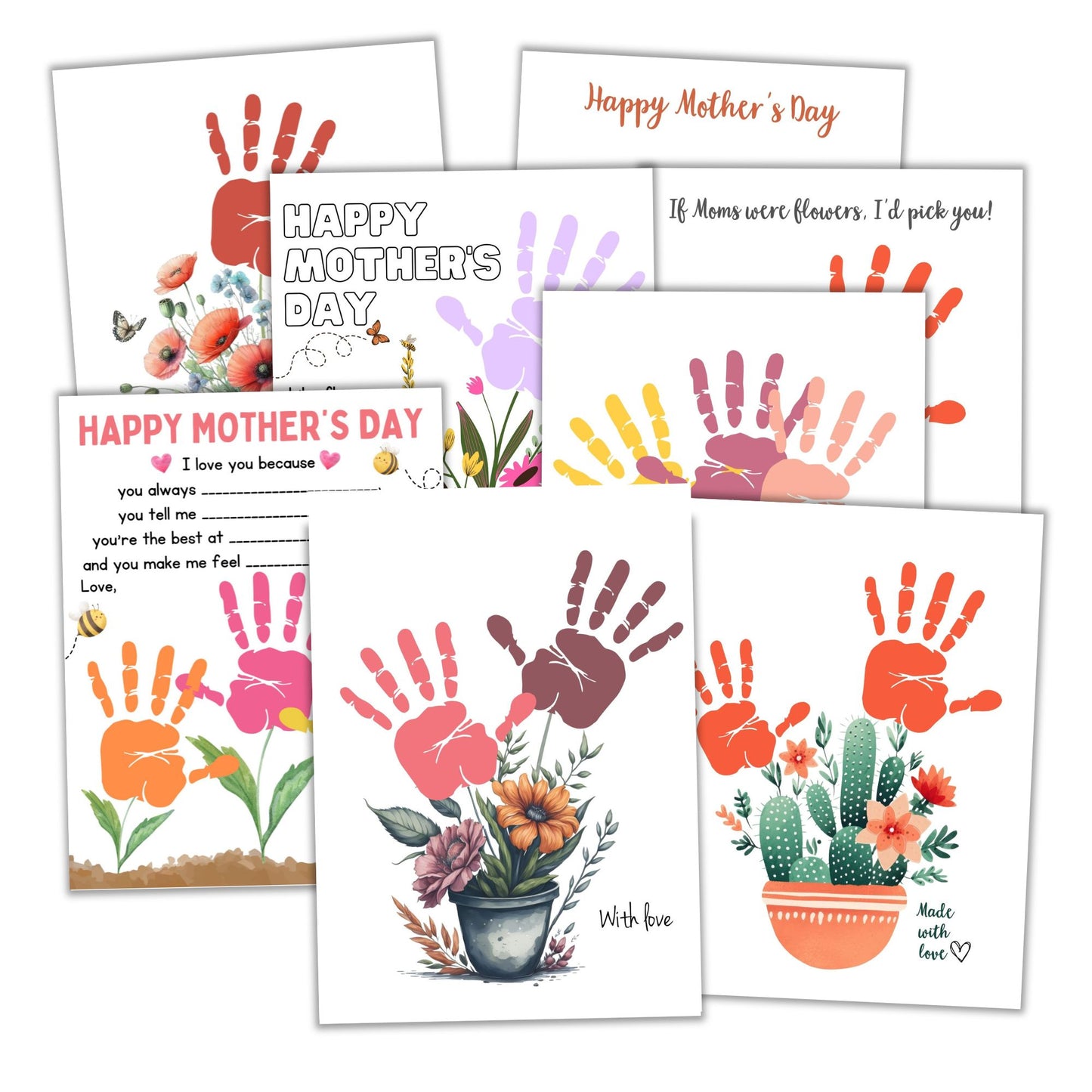 Printable Mother's Day Handprint Art Bundle