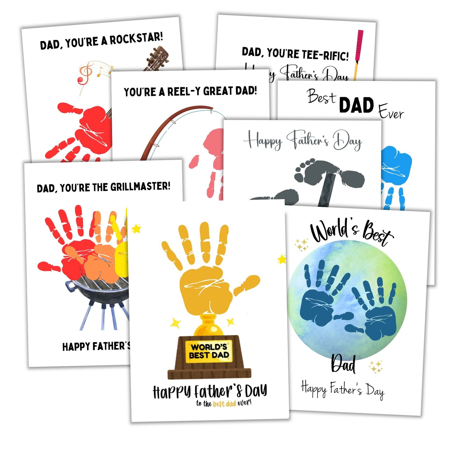 Printable Father's Day Handprint Art Bundle