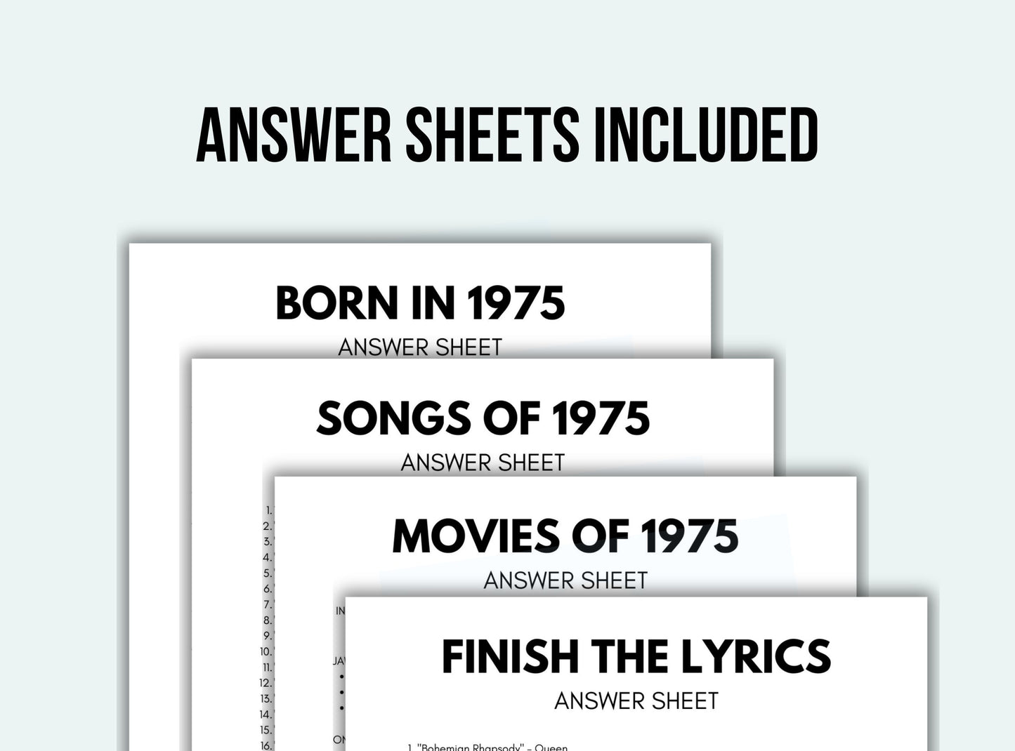 Printable Born In 1975 Party Game Bundle