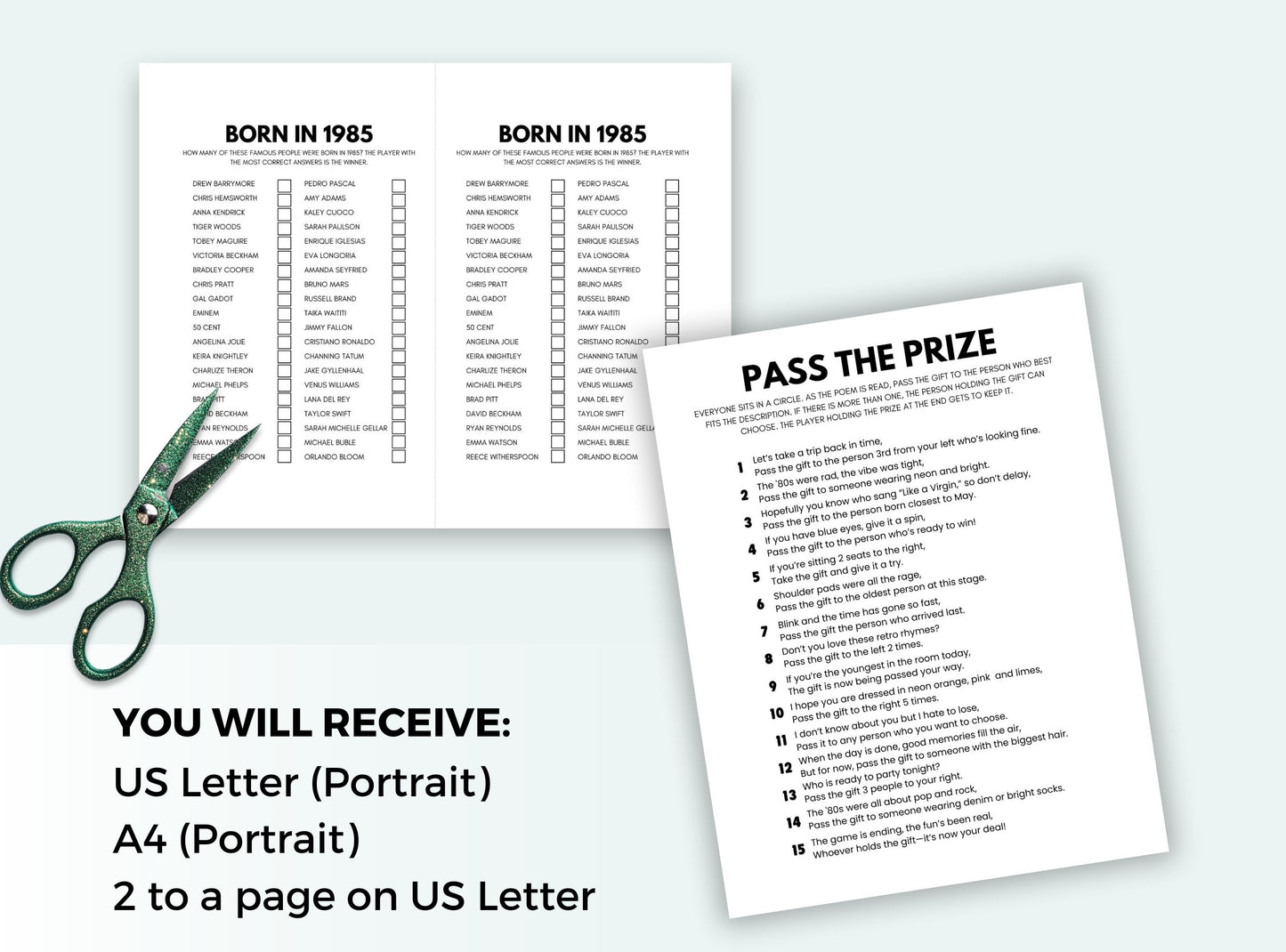 Printable Born In 1985 Party Game Bundle