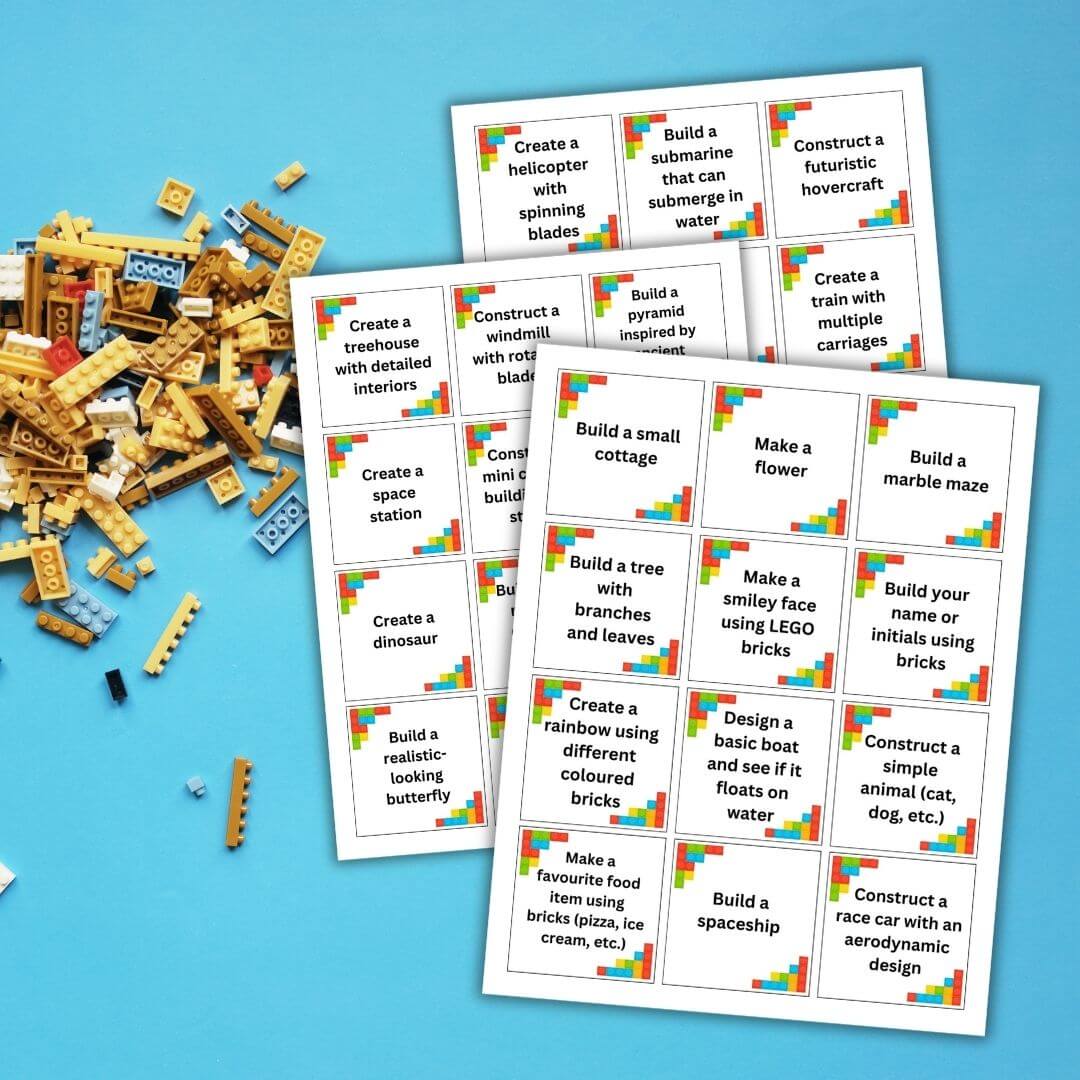 Printable LEGO Challenge Cards For Kids