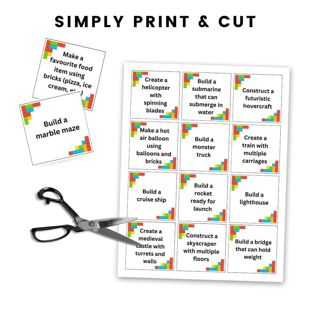 Printable LEGO Challenge Cards For Kids