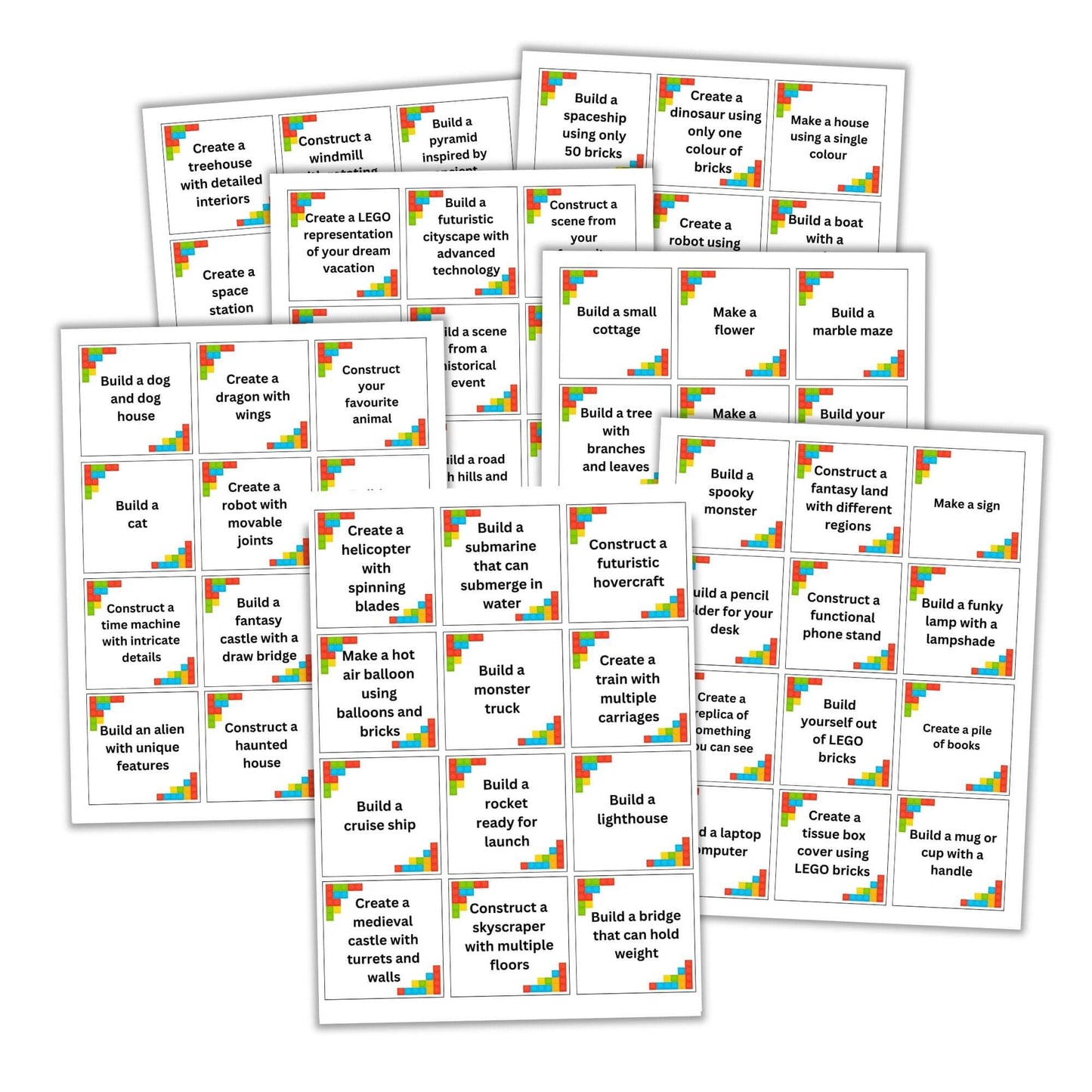 Printable LEGO Challenge Cards For Kids