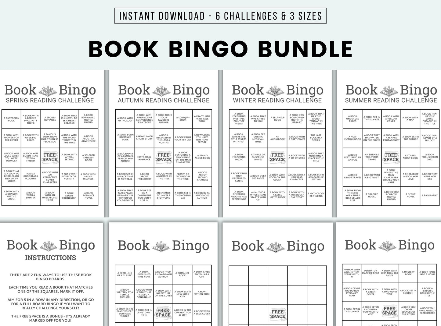Printable Book Bingo Bundle