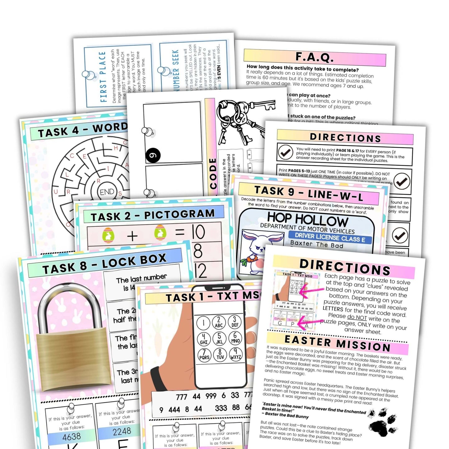 printable Easter Escape Room Kit.