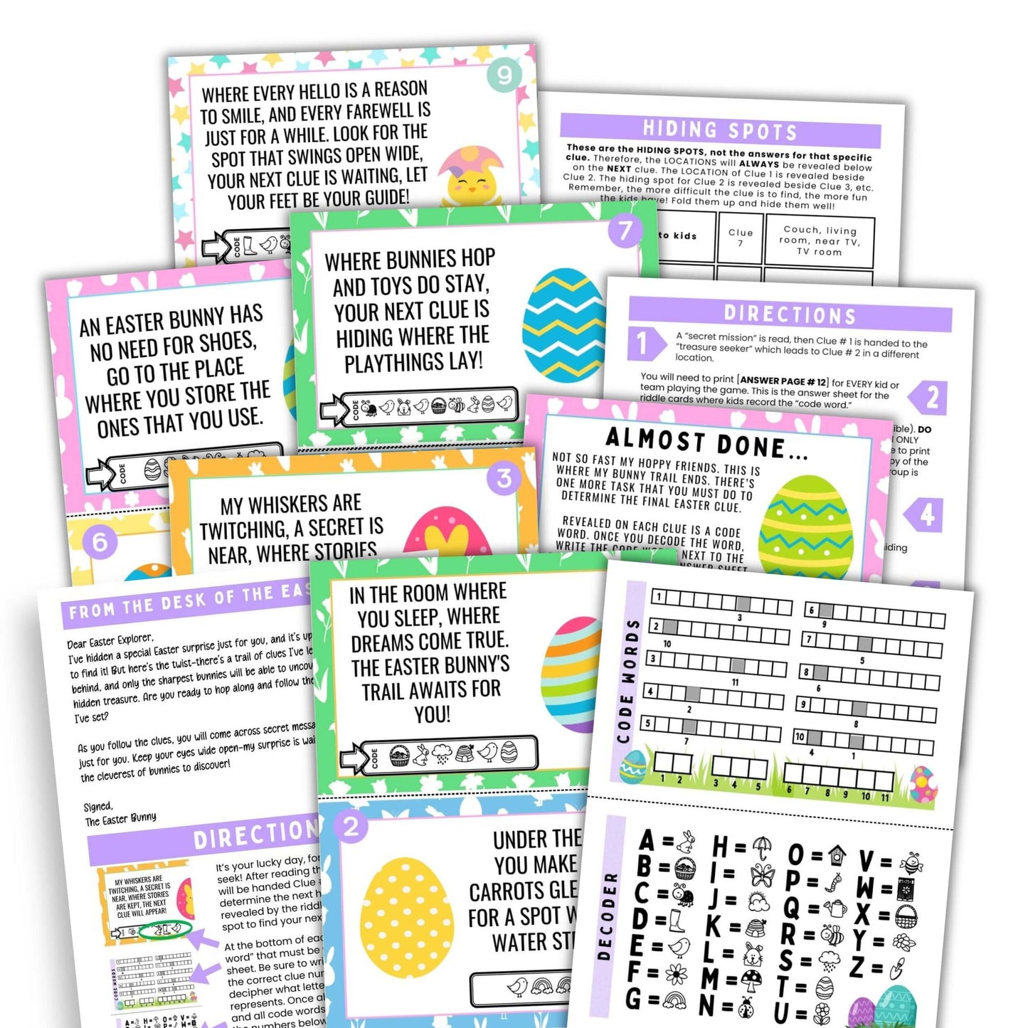 printable teen Easter scavenger hunt.