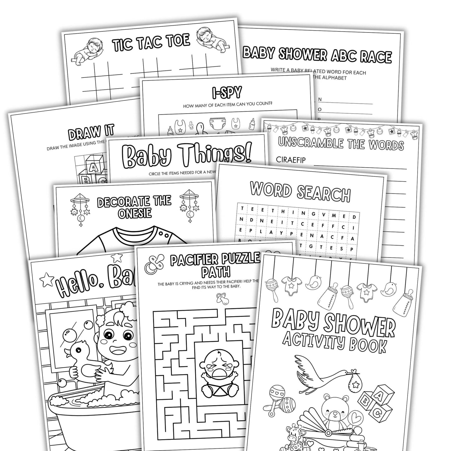 printable Baby Shower Activity Book.