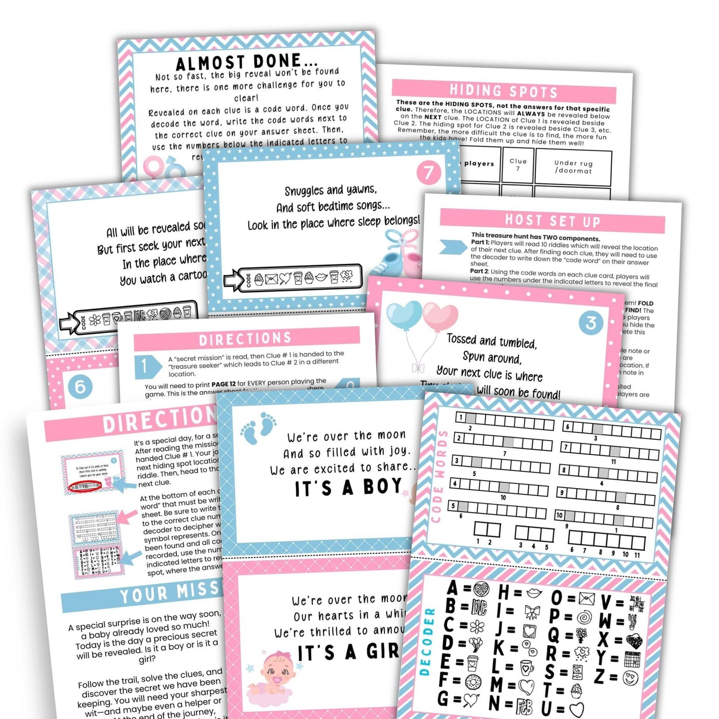 gender reveal scavenger hunt.