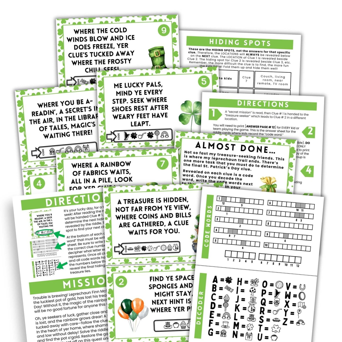 printable St Patrick's Day Scavenger Hunt.