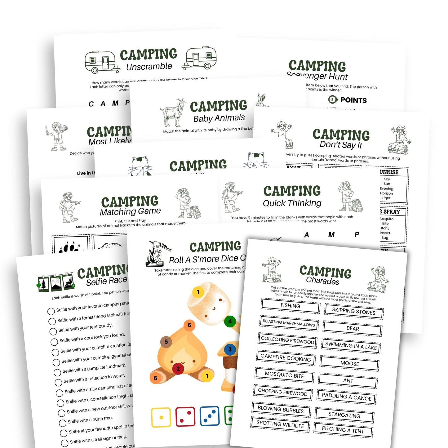 Printable Camping Games Bundle
