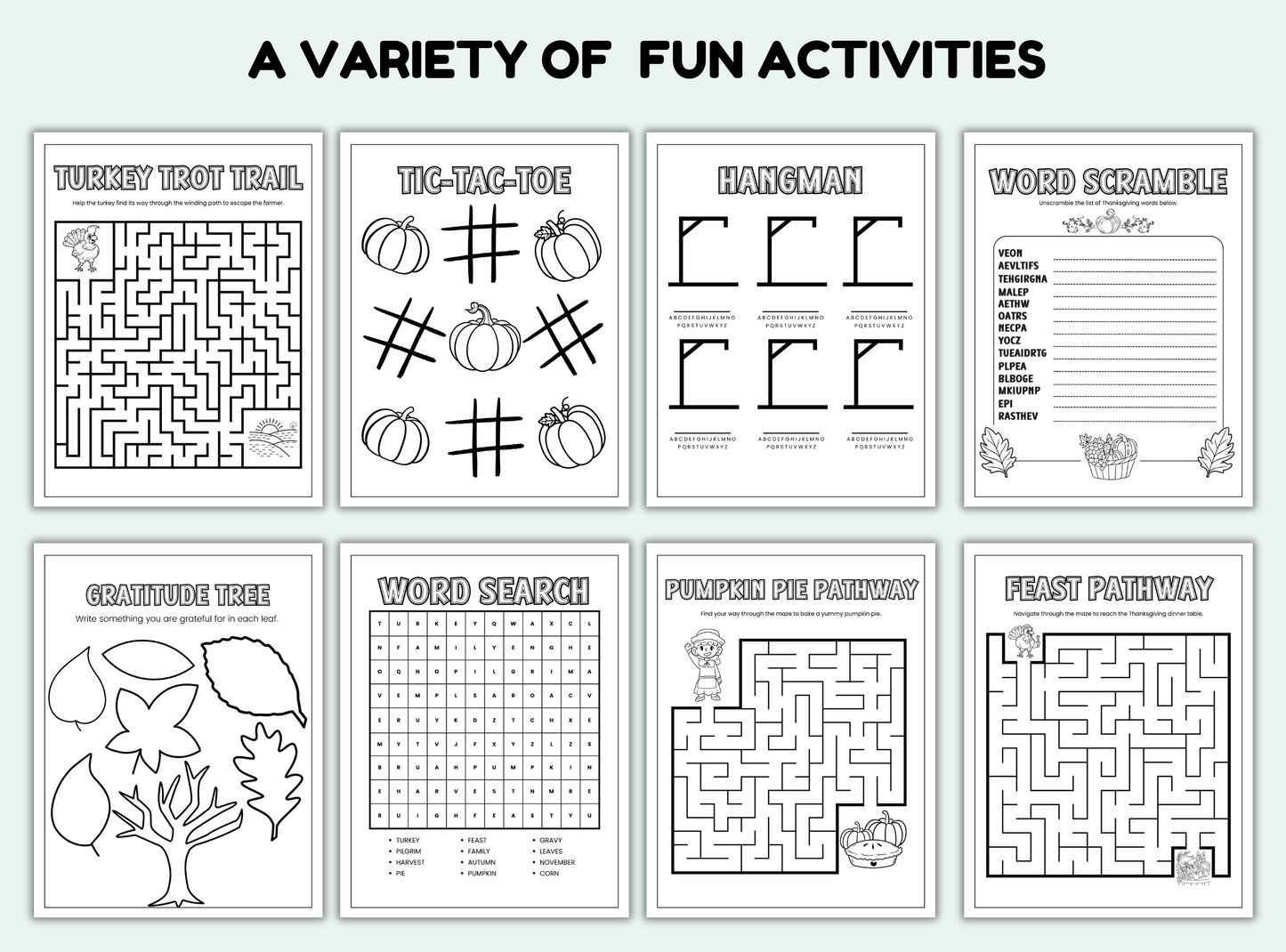 Thanksgiving Activity Book