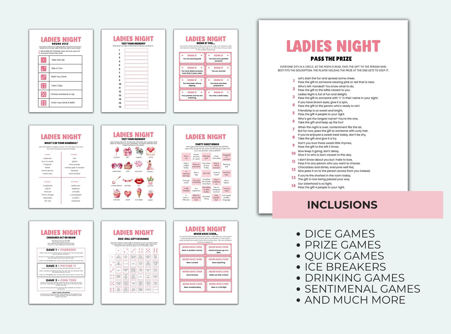 Ladies Night Party Games Bundle
