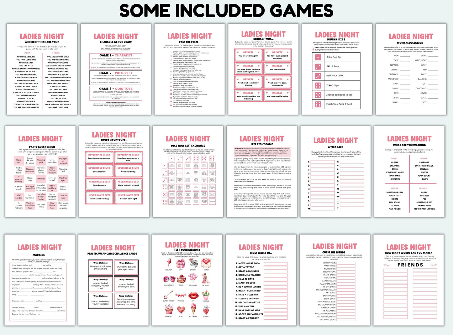 Ladies Night Party Games Bundle