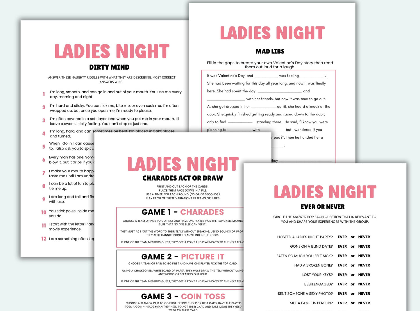 Ladies Night Party Games Bundle