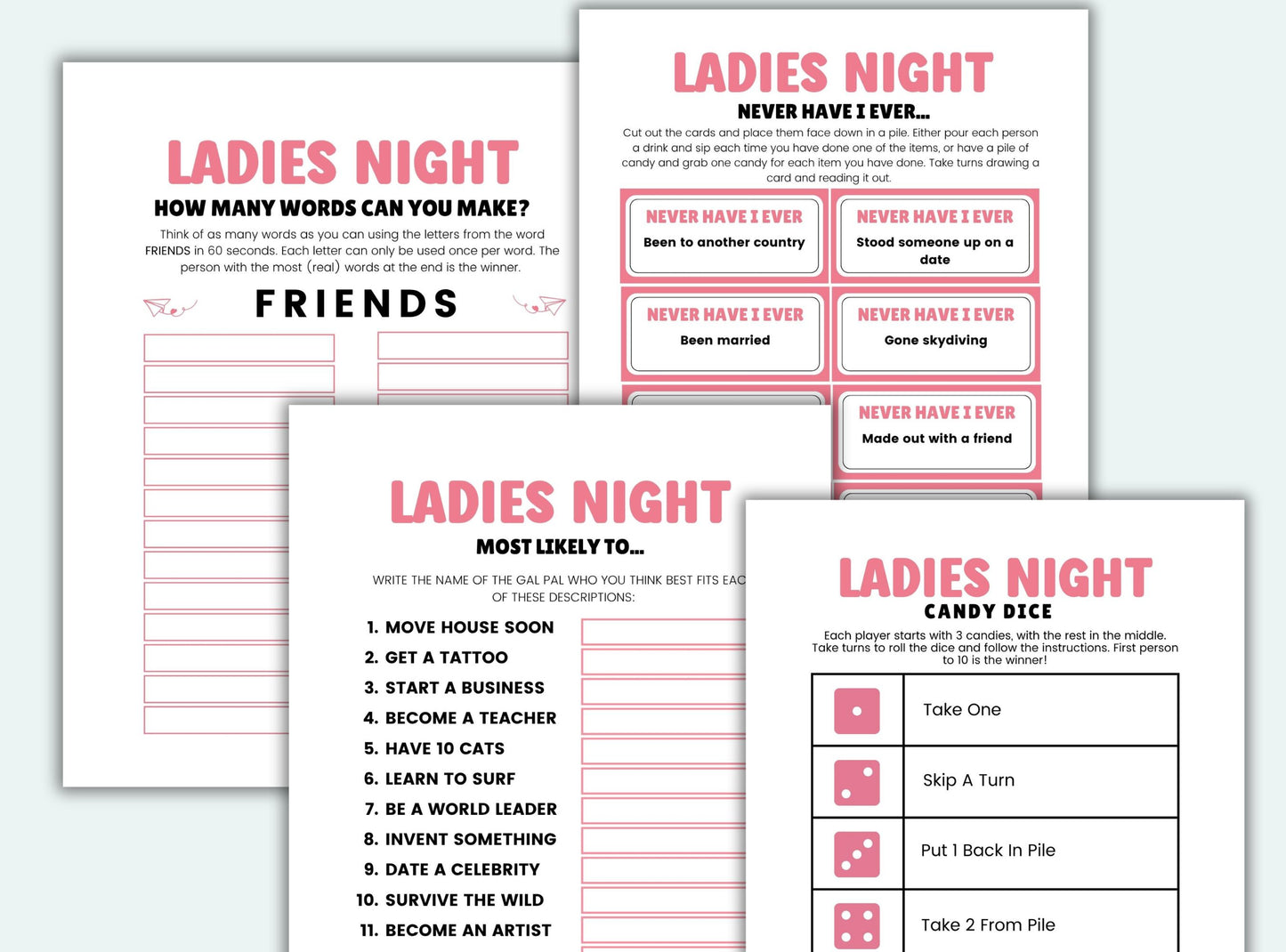 Ladies Night Party Games Bundle