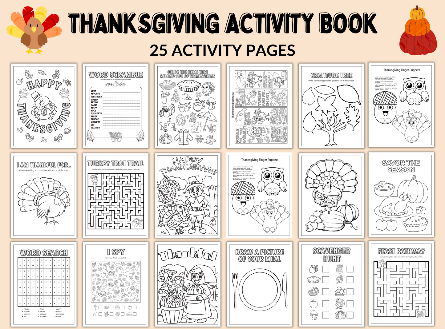 Thanksgiving Activity Book