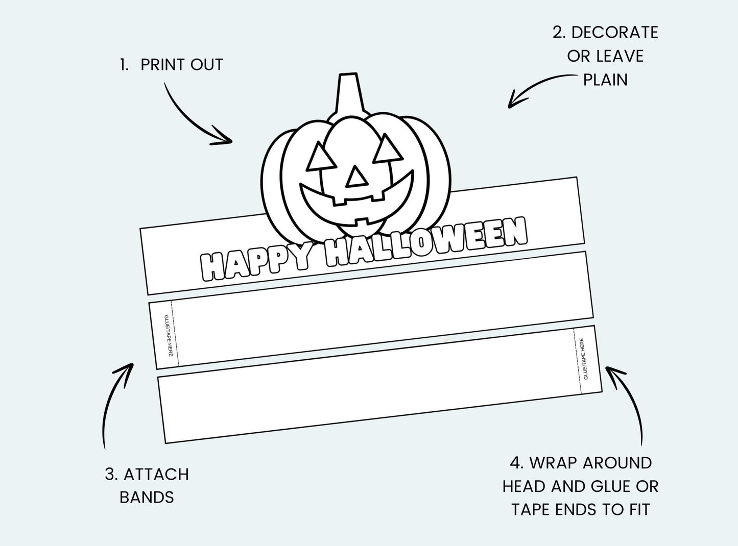 Printable Halloween Paper Crown Bundle