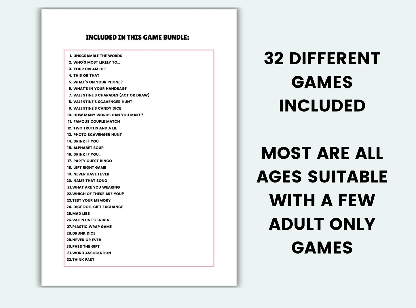 Valentine's Day Party Games Bundle