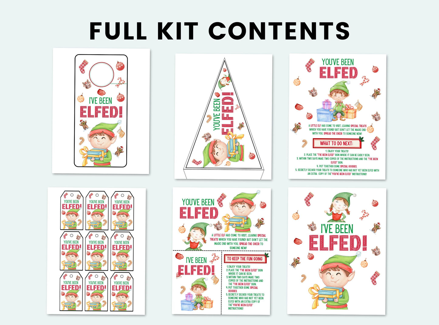 Printable You've Been Elfed Kit