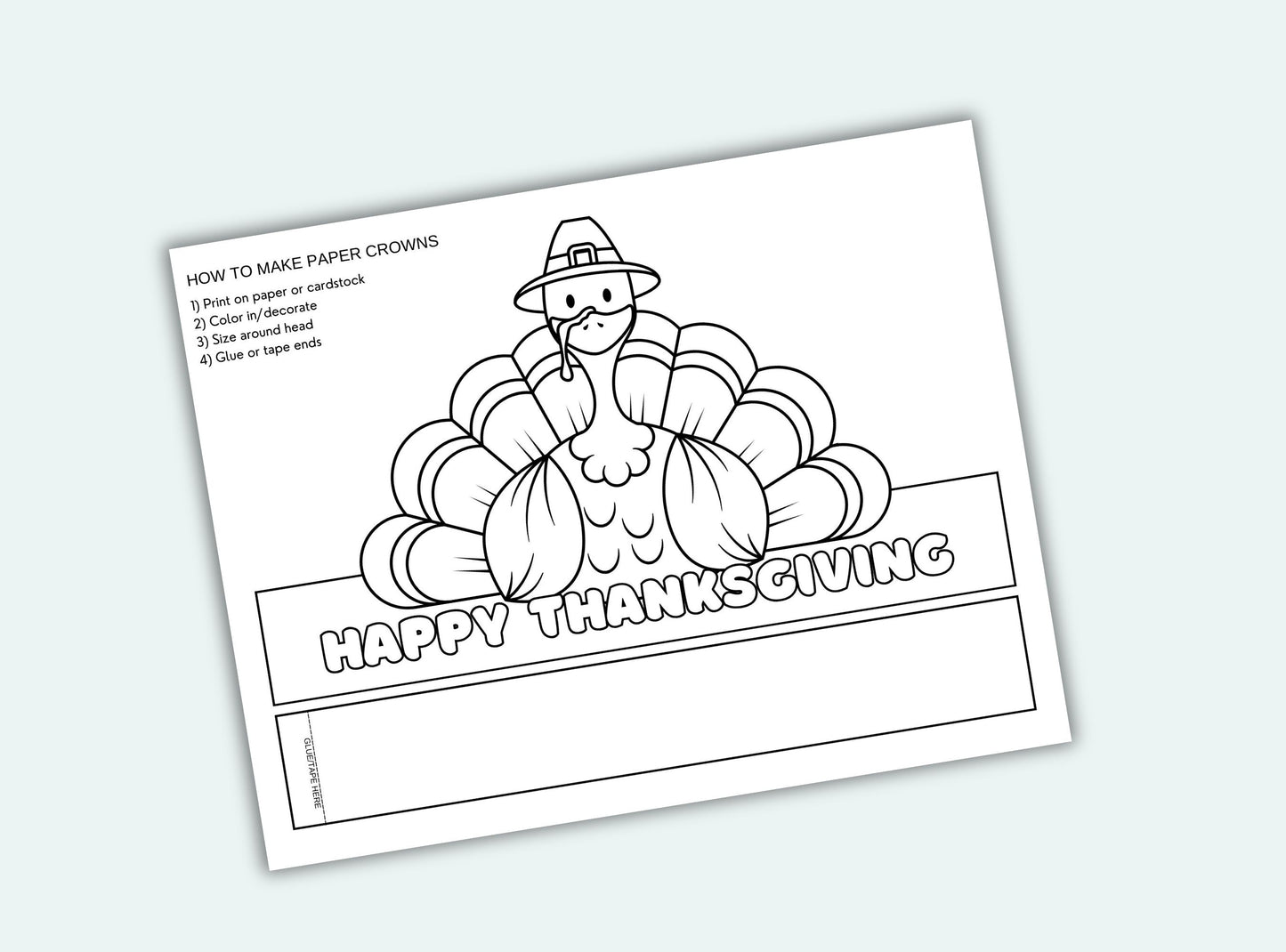 Printable Thanksgiving Paper Crowns