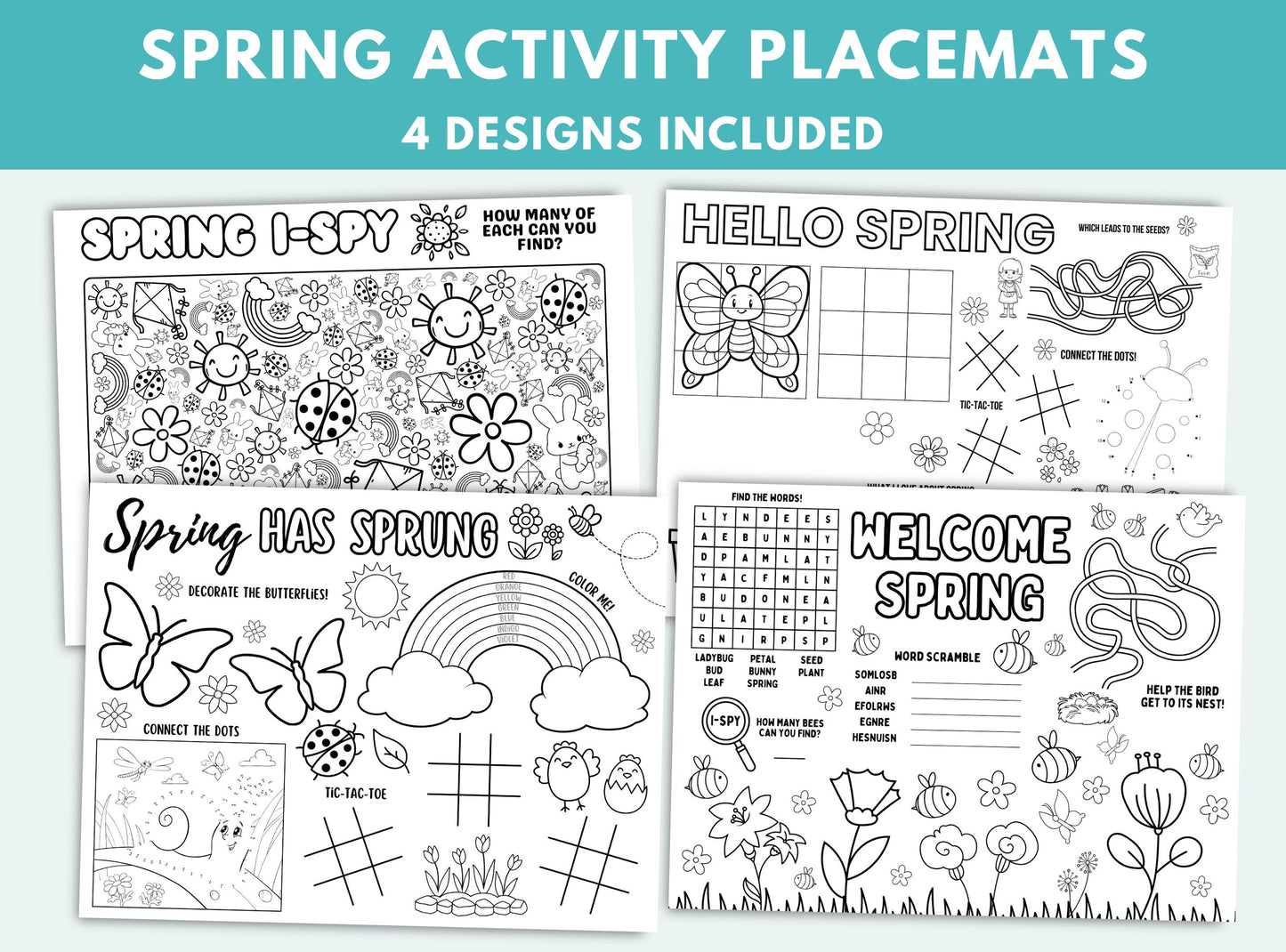 Printable Spring Activity Placemats