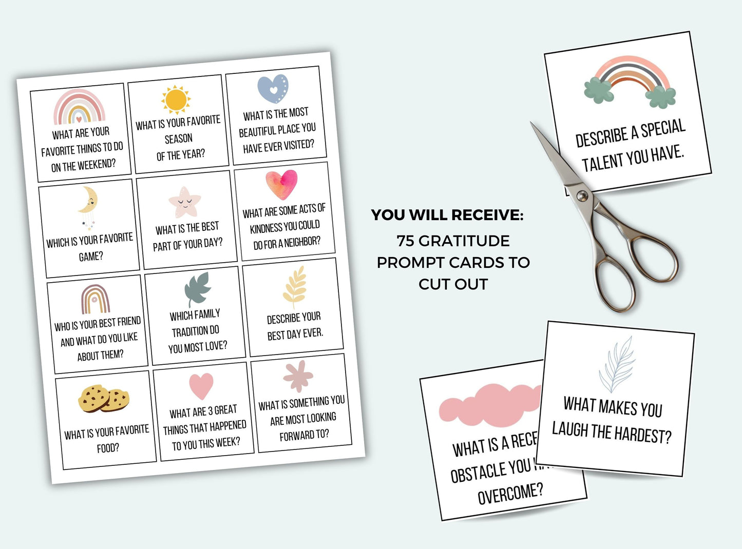 Gratitude Prompt Cards For Kids