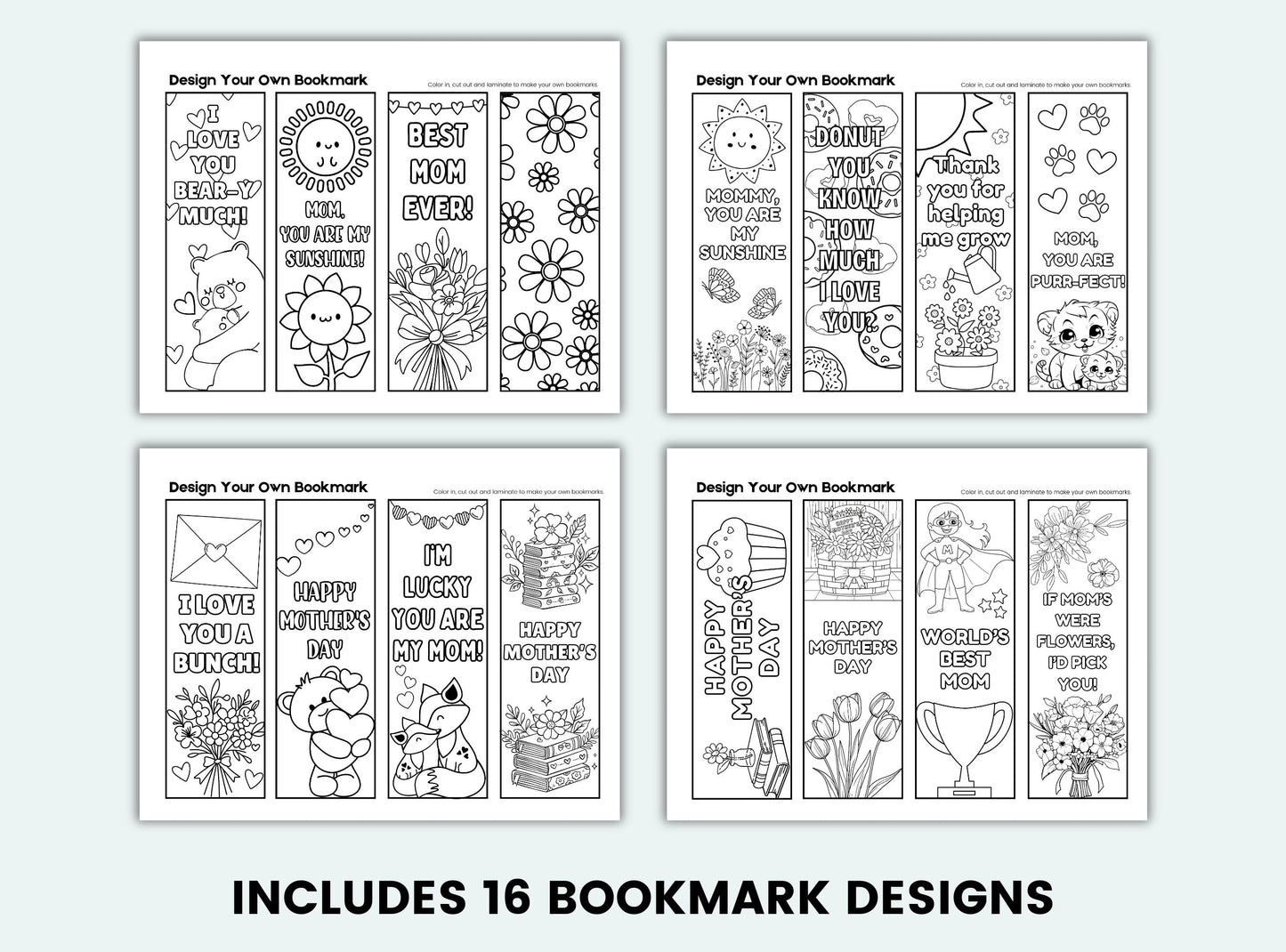 printable bookmarks for Mother's Day