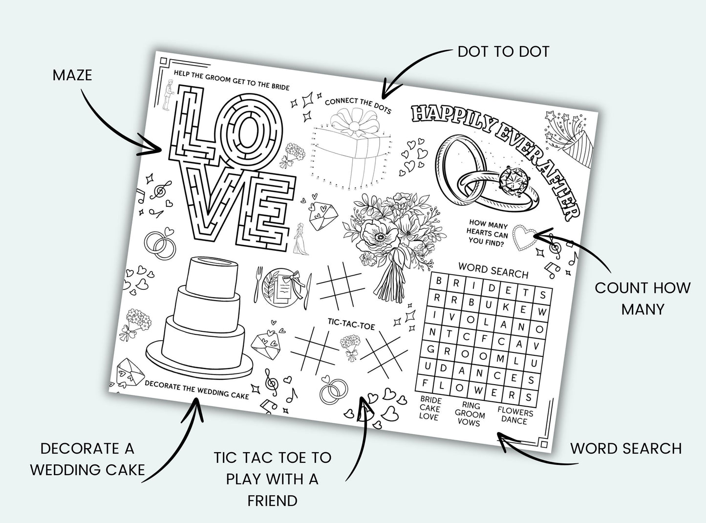 Wedding Activity Placemats