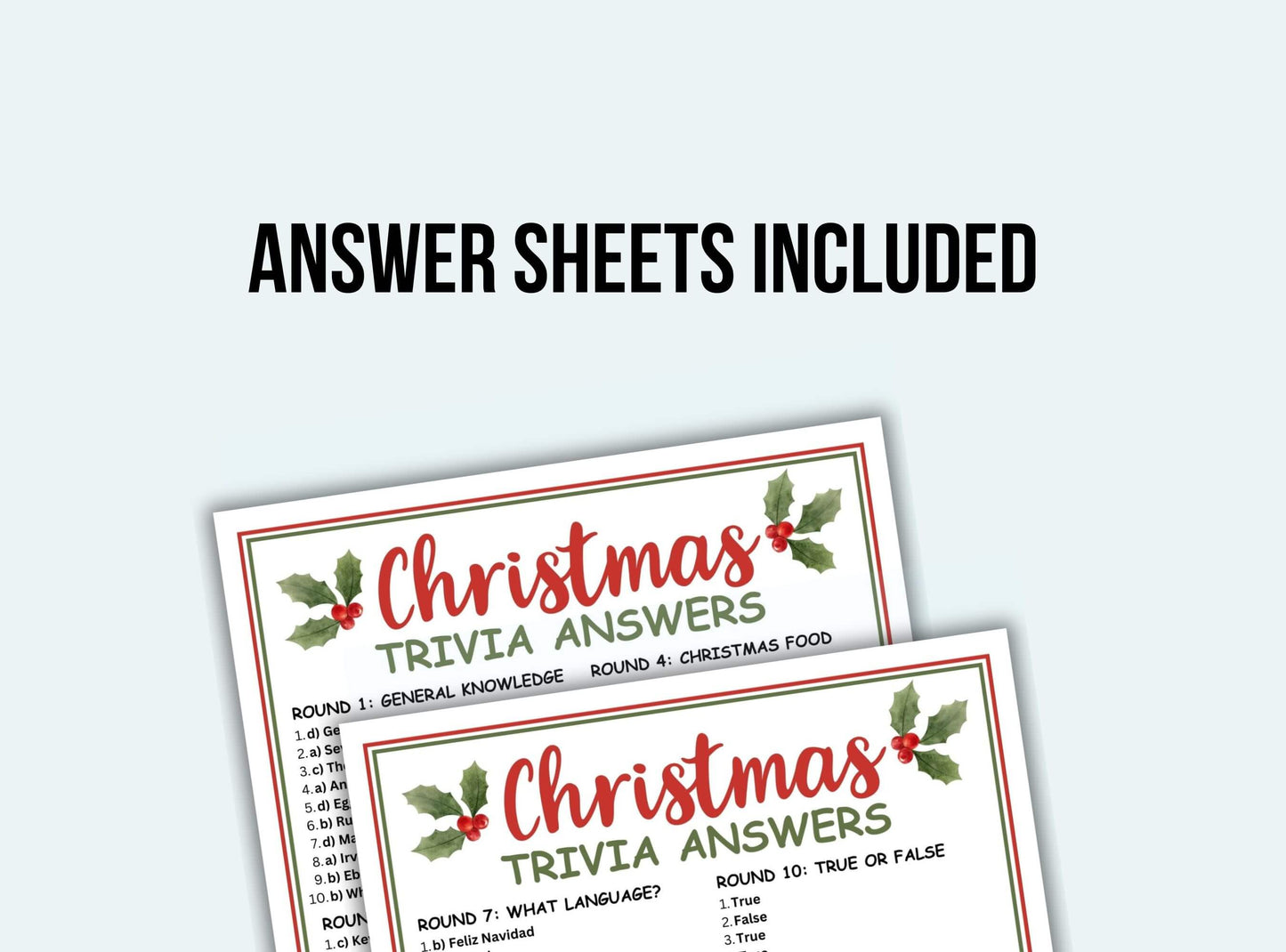 Printable Christmas Trivia Game