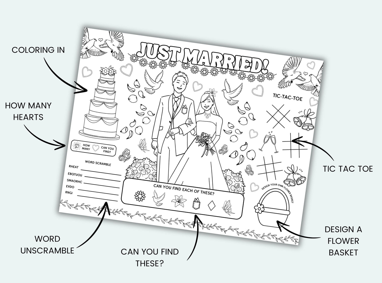 Wedding Activity Placemats