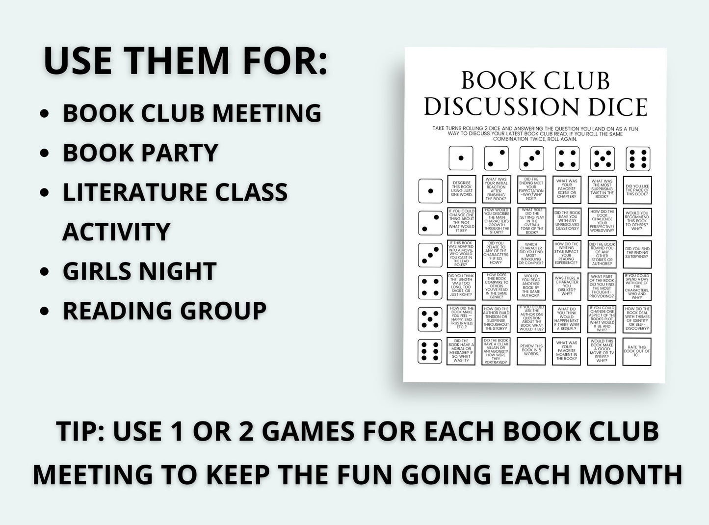 printable Book Club Games Bundle.
