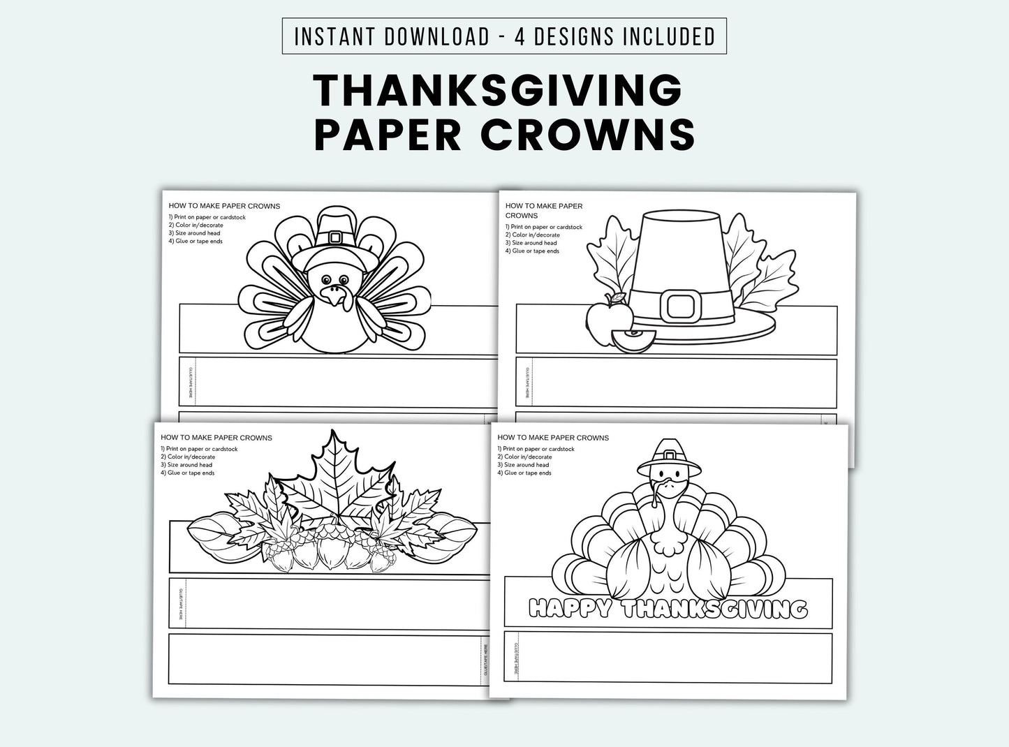 Printable Thanksgiving Paper Crowns