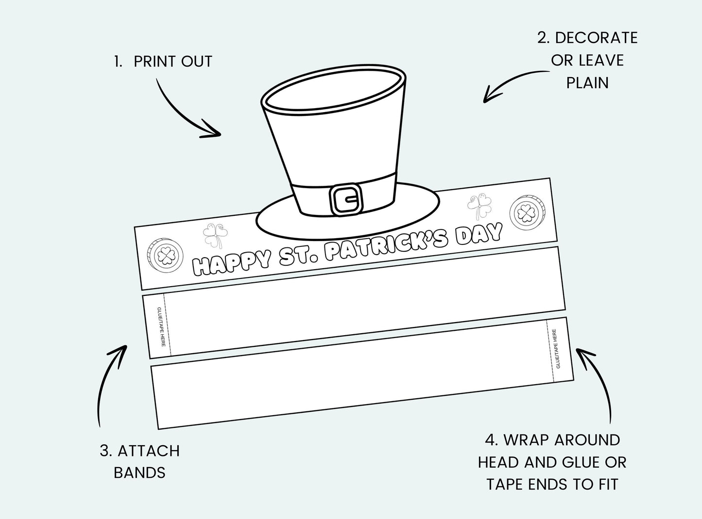 Printable St. Patrick's Day Paper Crowns
