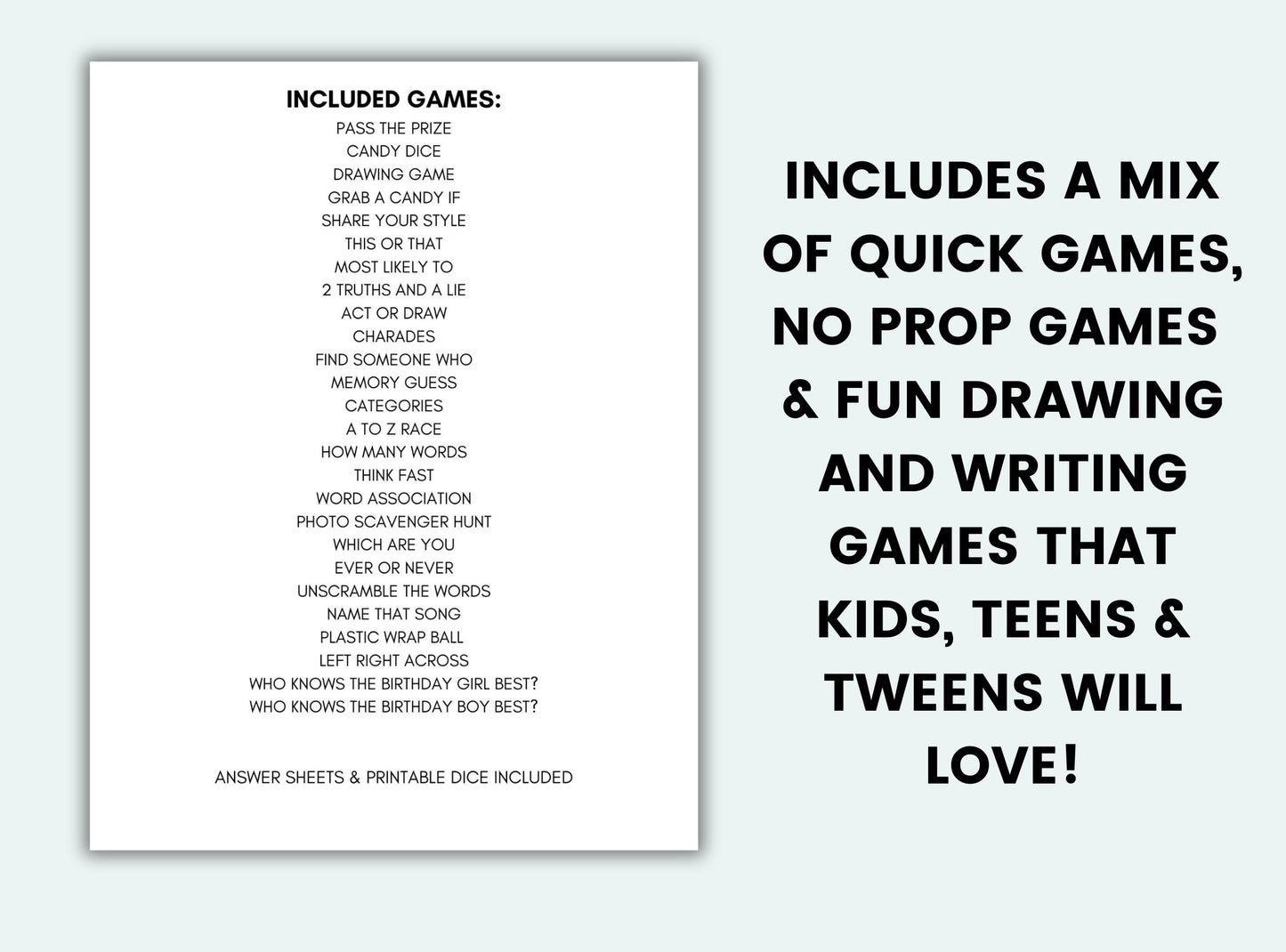 9th Birthday Party Games Bundle