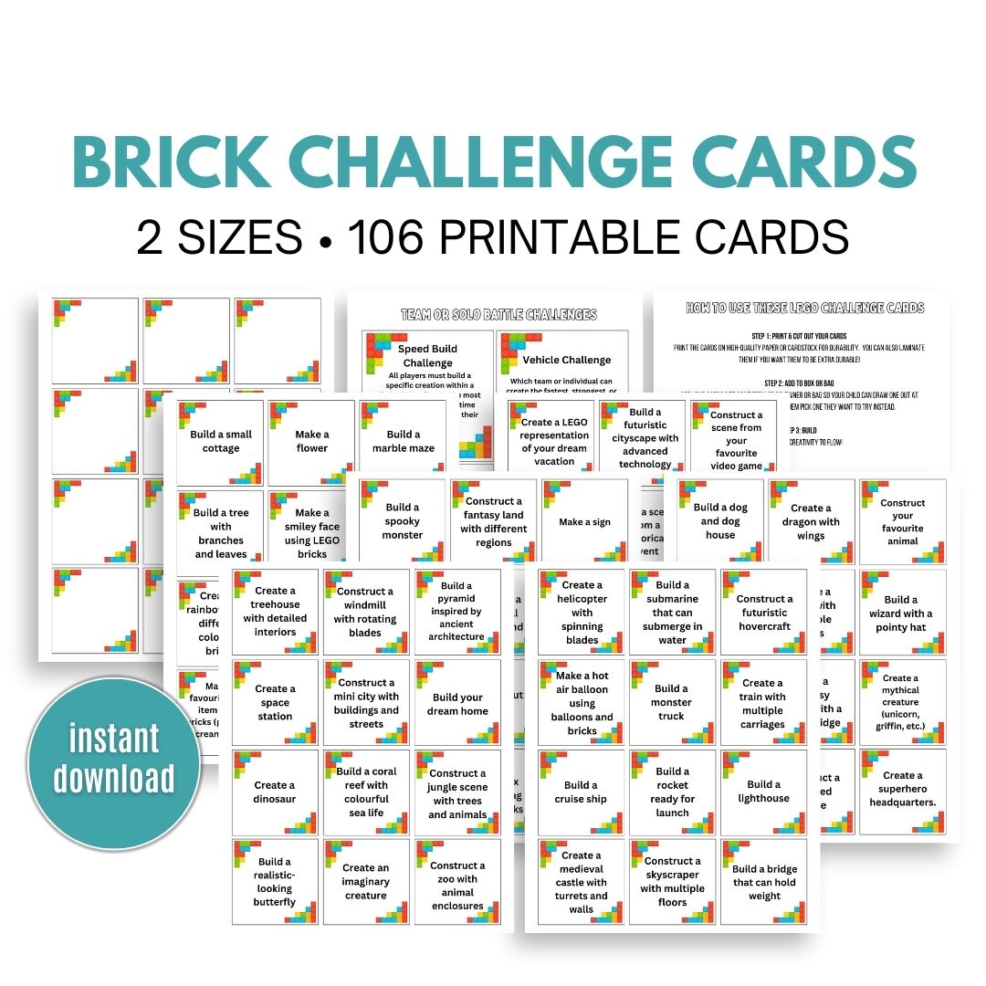 Printable LEGO Challenge Cards For Kids