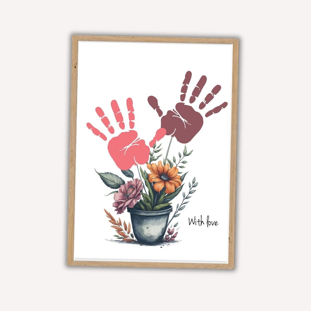 Printable With Love Flower Pot Handprint Art