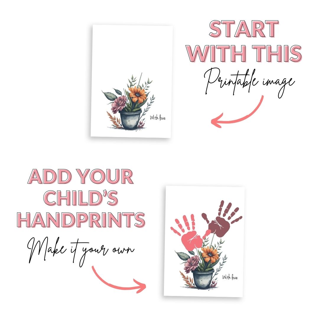 Printable With Love Flower Pot Handprint Art
