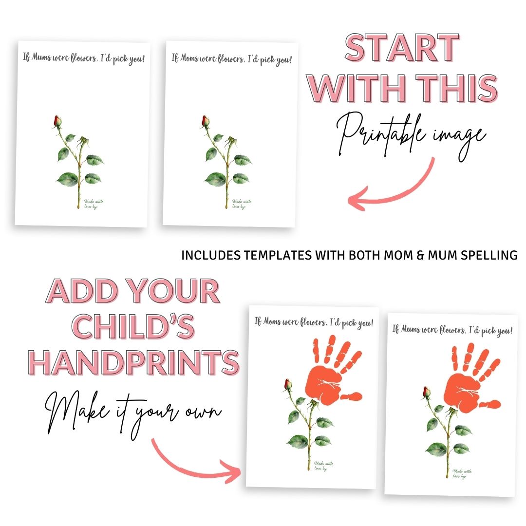 Printable Mother's Day "I'd Pick You" Handprint Craft